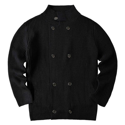Einfarbige Strickjacke mit Knopfleiste für Männer