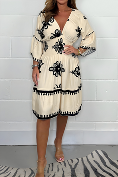 ALIRA - Sommerliches Boho-Kleid in Beige