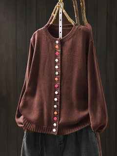 Ellery | Strickknopf-Cardigan in Dunkelbraun