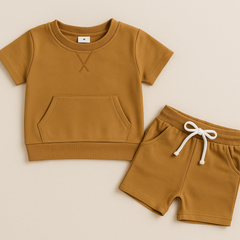 Snuglii - Weiches und bequemes Set für Kinderkleidung in Senf