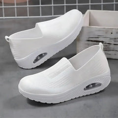 Damen Slip-On Mesh Turnschuhe für Alle Jahreszeiten in Weiß