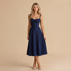 Liana - Schickes Midikleid in Marineblau
