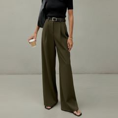 Marlene - Stylische Hose mit weitem Schnitt in Grün