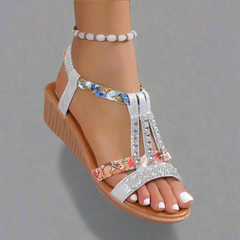 Bernatrudis | Elegante Boho-Sandalen für den Sommer in Silber