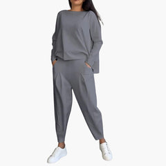 Stilvolles und gemütliches Zweiteiler-Set für Damen in Grau
