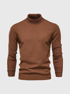 Rollkragen Pullover Herren Baumwolle | Elegant & Bequem in Senf Gelb
