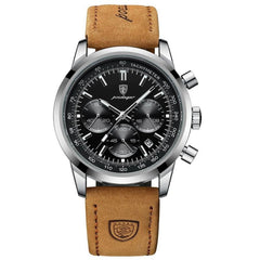Elegante Luxus-Armbanduhr in Silber Schwarz