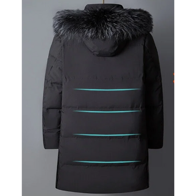 Winterjacke mit Fellimitat-Kapuze für Männer