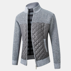 Uffe - Strickjacke mit Stehkragen in Grau