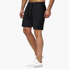 Herren Badeshorts Sommer mit Kordelzug und schnelltrocknendem Stoff in Schwarz