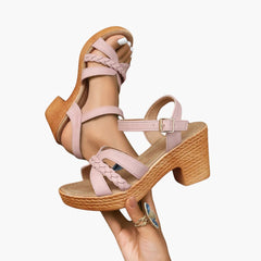 Sandalen Damen - Orthopädische Keilsandalen mit Fußbett in Rosa
