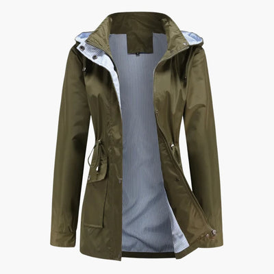 Langer Trenchcoat mit Kapuze für Damen