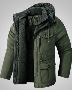 John | Herren Kapuze Gepolsterter Winter Parka in Grün