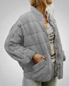Claudia | Damen Oversized Lässiger Zeitloser Jacke in Grau