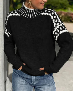 Tressia – Rollkragen Pullover Aus Strick in Schwarz