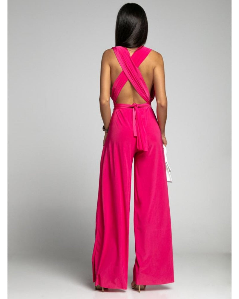 FlairFashion - Ärmelloser V‑Ausschnitt‑Jumpsuit