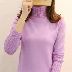 Althea – Rollkragenpullover aus Wolle in Viola