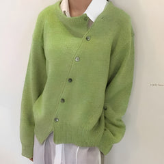Martha - Kuschelige Kaschmir-Strickjacke in Grün