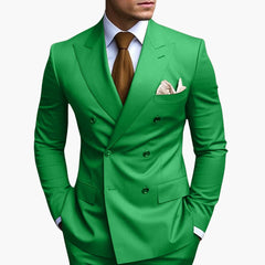 Zweireiher-Anzug für Herren - Klassisches Design mit Stil in Limettengrün