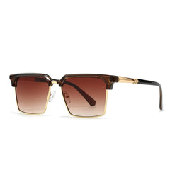 Männer Sonnenbrille mit eckiger Fassung und UV400 Schutz in Brauntee