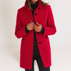 Victoria | Damenjacke mit hohem Kragen luxuriös in Rot