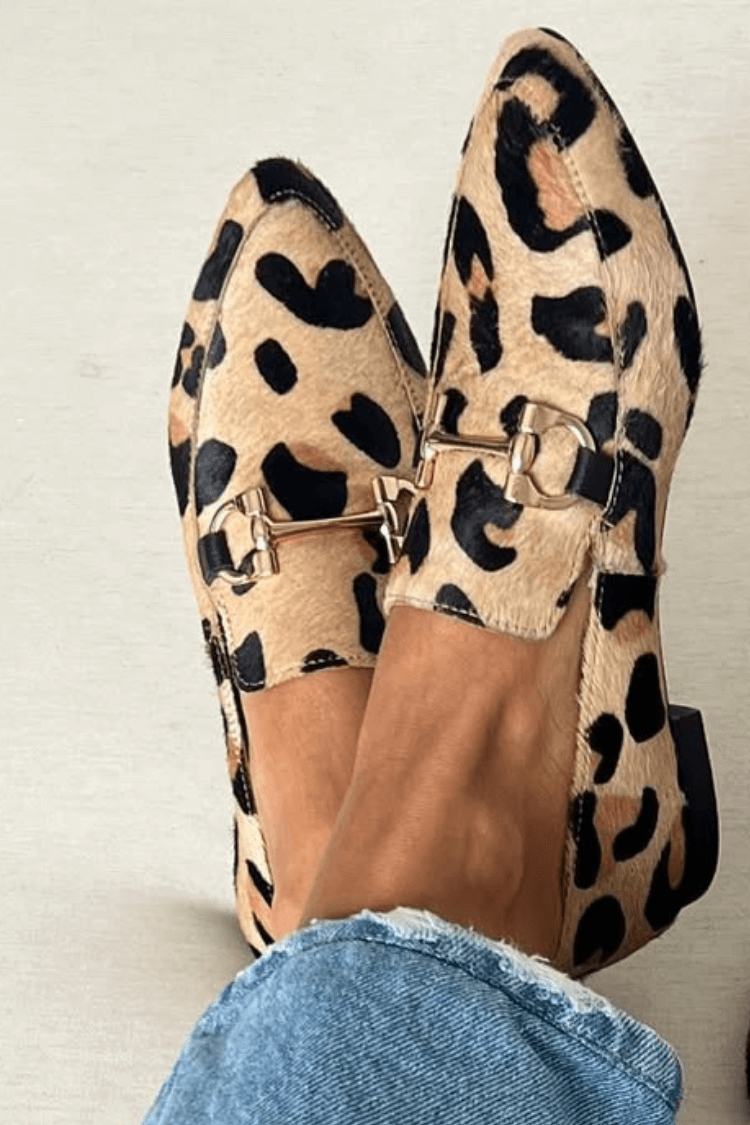 Roselina - Stylische Loafers mit verlängertem Zehenbereich und Druckmuster