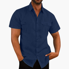 Janik | Kurzarmhemd in Marineblau