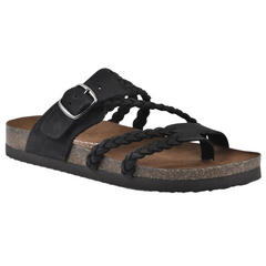 Petrona - Gepolsterte geflochtene Sandalen in Schwarz