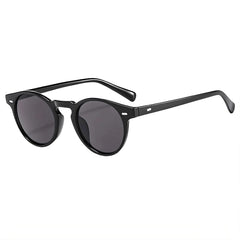 Unisex Zeitlos Rund Stil Sonnenbrille | Klassisch in Schwarz