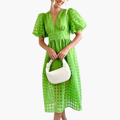 Elegantes Midikleid für Damen - Sommerliches Chic-Kleid in Grün