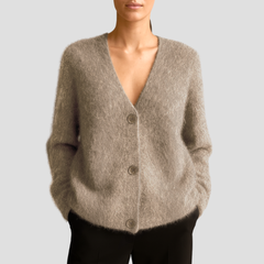Weide | Gemütlicher Knopf-Cardigan in Beige