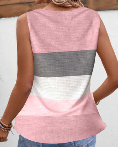 ROMA - Gestreiftes Tanktop mit Knöpfen