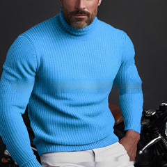 Richard - Warmer, komfortabler Herren-Rollkragenpullover in Hellblau