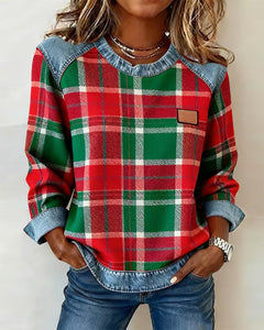 Célia – Sweatshirt „Patchwork Daring“ in Rot