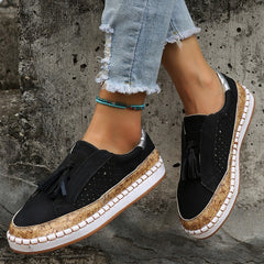 Tasselina™ – Stilvolle Damen Loafer mit dekorativen Quasten in Schwarz