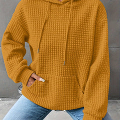 Léana™ | Texturiertes Kapuzen-Sweatshirt mit langen Ärmeln in Gelb