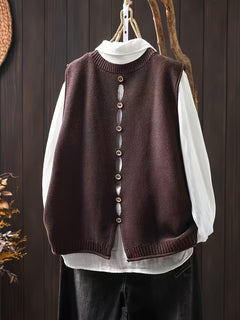 Rowan | Gestrickter Cardigan in Kaffee
