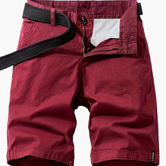 Herren-Bermudashorts mit Gürtel für Freizeit & Urlaub in Rot