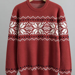 Liam | Vintage Icelandic Sweater in Crimson