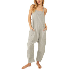 Ärmelloser Jumpsuit mit Taschen für Damen in Grau