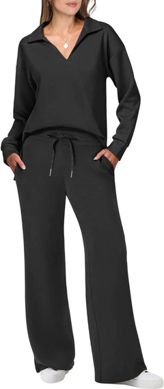 Briar - Lässiger Pullover & Hose - Reise- & Lounge-Set in Schwarz