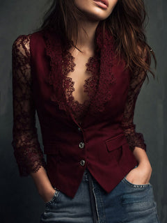Yara - Soft-Touch-Bluse in Bordeaux