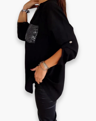 Damen Glamour Pailletten Top | Festliche Oberteile