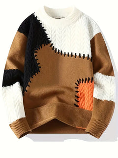 Wagner – Lässiger Strickpullover Mit Rundhalsausschnitt in Braun