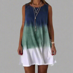 Josina | Stylisches Minikleid mit Farbverlauf in Blau
