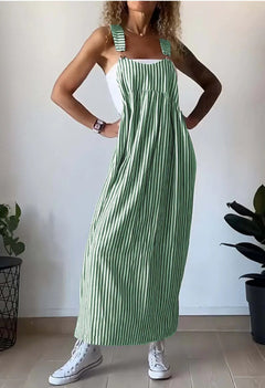 Hannelore®  | Lässiges gestreiftes Jumpsuit-Kleid in Grün