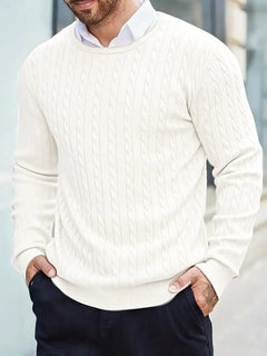 Jonty – Gestrickter Langarm Rollkragenpullover in Weiß