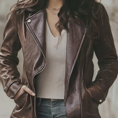Almut® | ultra-elegante Jacke in Kaffee