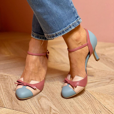 Bellarosa | Bunte Sandalen mit Knoten und Riemen, runde Zehenpartie