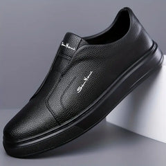Leder Slipper Schuhe in Schwarz